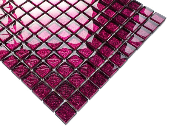 Mosaïque en verre sur filet pour salle de bain ou cuisine 30 cm x 30 cm - Sable lilas