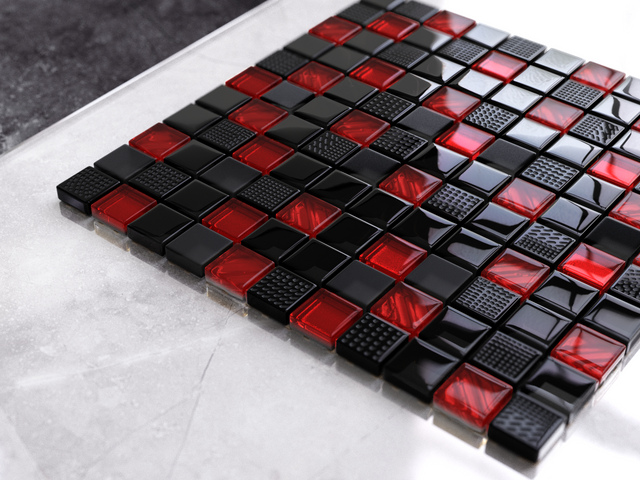 Mosaïque en verre sur filet pour salle de bain ou cuisine 30 cm x 30 cm - Milan city