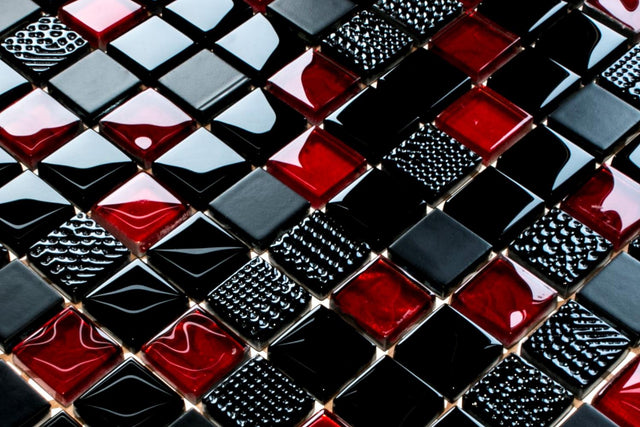 Glass mosaic on mesh for bathroom or kitchen 30 cm x 30 cm - Milan city