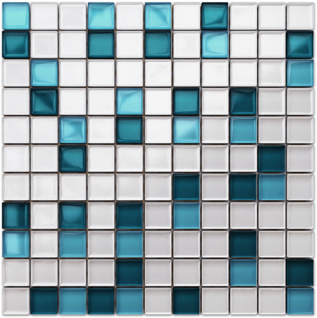 Glass mosaic on mesh for bathroom or kitchen 30 cm x 30 cm - Blue dream