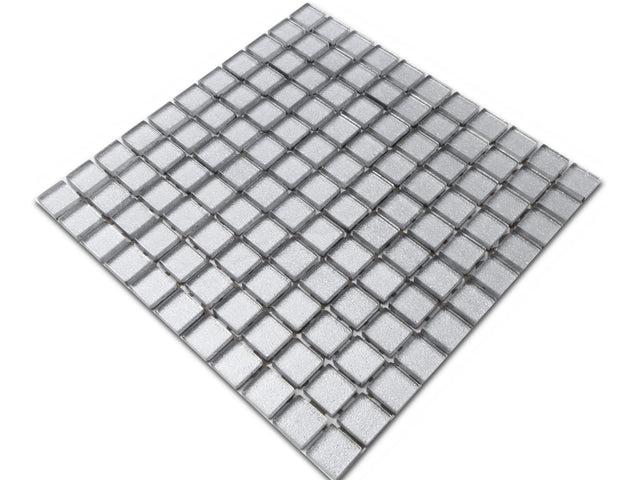 Glass mosaic on mesh for bathroom or kitchen 30 cm x 30 cm - Silver sparks