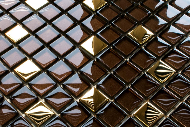 Glass mosaic on mesh for bathroom or kitchen 30 cm x 30 cm - Nemesis