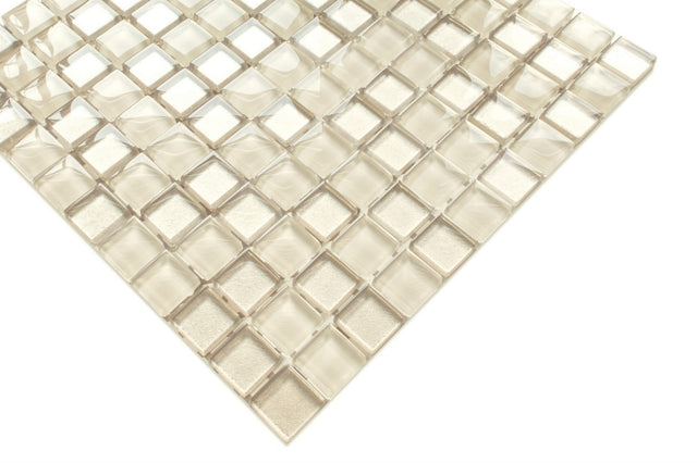 Mosaik auf Glasnetz für Bad oder Küche 30 cm x 30 cm - Macchiato