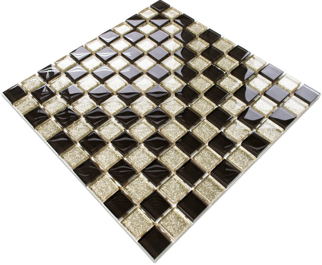 Glass mosaic on mesh for bathroom or kitchen 30 cm x 30 cm - Agadir