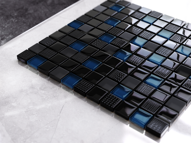 Glass mosaic on mesh for bathroom or kitchen 30 cm x 30 cm - Inter