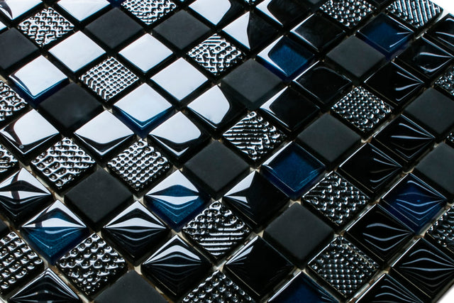 Glasmosaik auf Netz für Bad oder Küche 30 cm x 30 cm - Inter