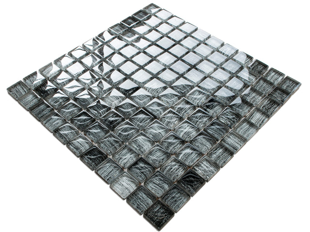 Mosaico de vidrio en malla para baño o cocina 30 x 30 cm – Iron Earth