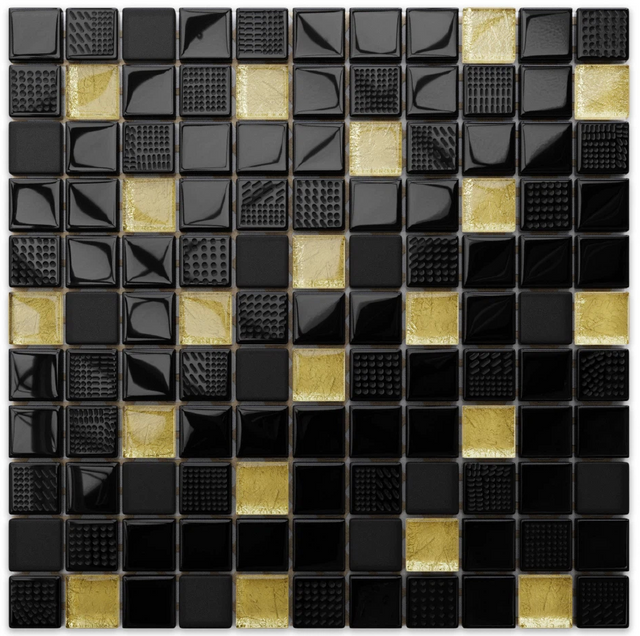 Mosaico su rete in vetro per bagno o cucina 30 cm x 30 cm - Crushed Cleopatra