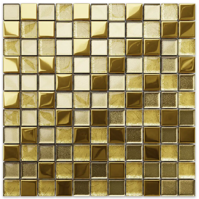 Mosaico in vetro su rete per bagno o cucina 30 cm x 30 cm – Crushed Giza