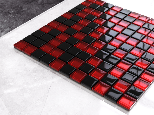 Mosaïque en verre sur filet pour salle de bain ou cuisine 30 cm x 30 cm - Milan