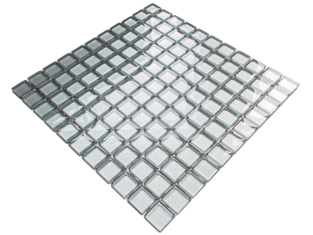 Glass mosaic on net for bathroom or kitchen 30 cm x 30 cm - Wrought iron