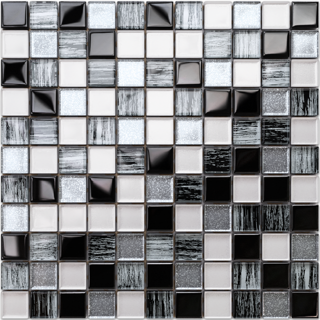 Glass mosaic on mesh for bathroom or kitchen 30 cm x 30 cm - Pearl jam