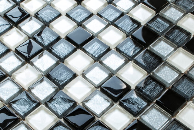 Glass mosaic on mesh for bathroom or kitchen 30 cm x 30 cm - Pearl jam