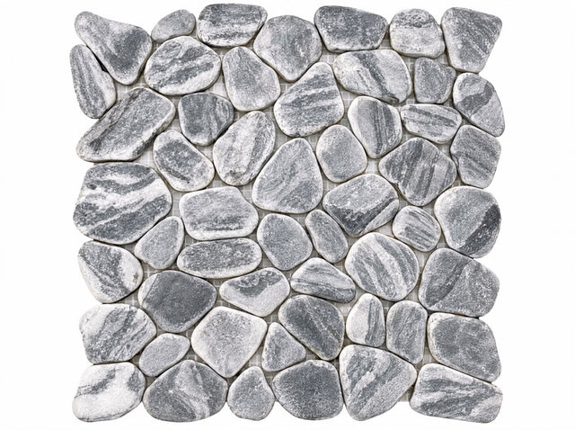 Natural stone mosaic on mesh, R11, for bathroom or kitchen 29.6 cm x 29.6 cm - Heart of stone