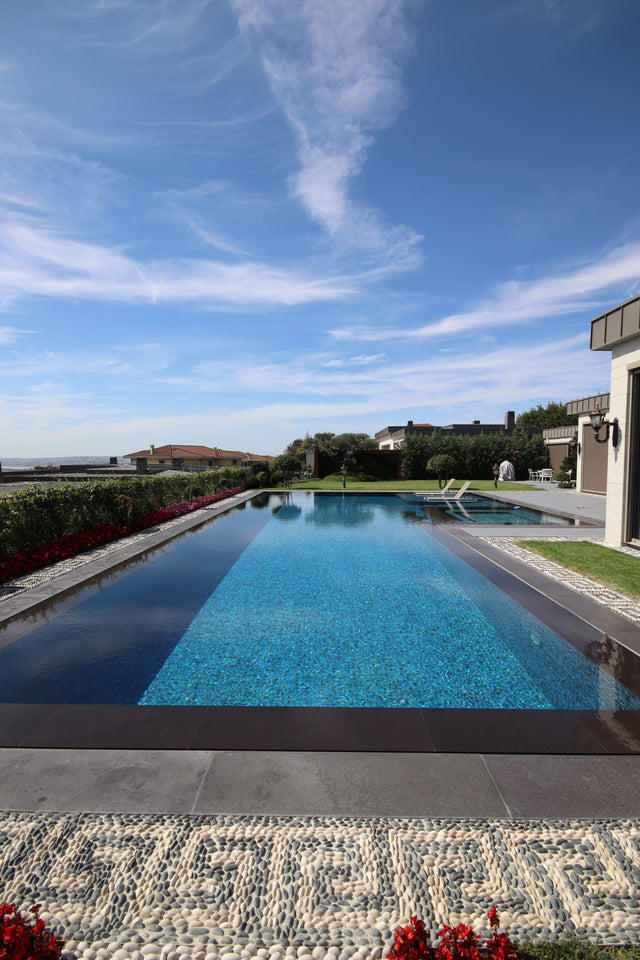 Pressed glass mosaic on mesh for pool 31.5 cm x 47.7 cm - Modena Mexico pool