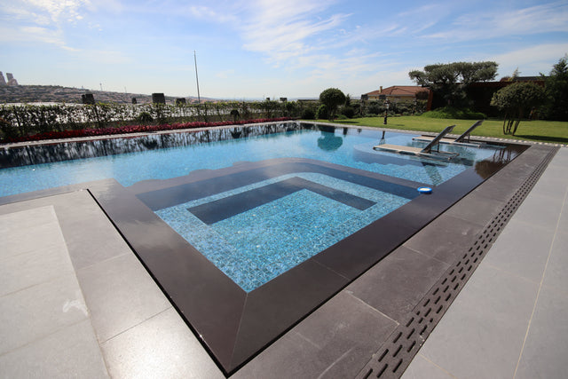 Pressed glass mosaic on mesh for pool 31.5 cm x 47.7 cm - Modena Mexico pool