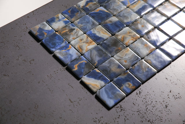 Pressed glass mosaic on mesh for pool 31.5 cm x 47.7 cm - Modena Monte Carlo pool