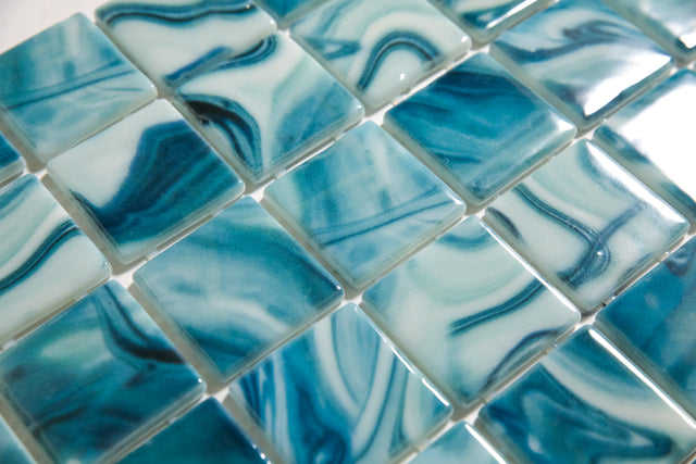 Pressed glass mosaic on mesh for pool 31.5 cm x 47.7 cm - Modena Como pool