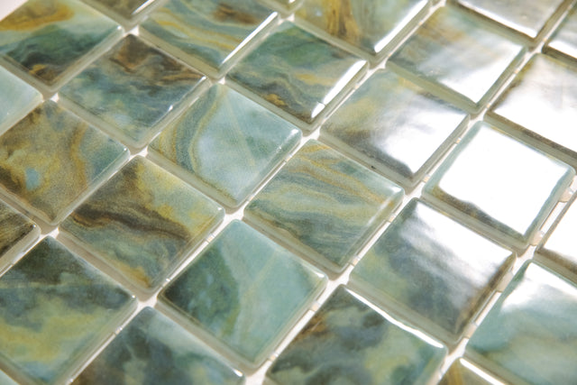 Mosaico in vetro pressato per piscine, bagni e saune 31.5 cm x 47.7 cm - Modena Cannes pool