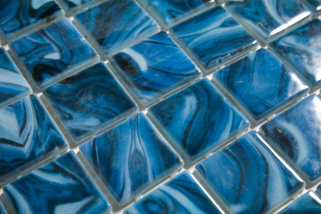 Pressed glass mosaic on mesh for pool 31.5 cm x 47.7 cm - Modena Mexico pool