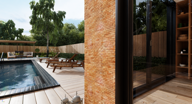 Mosaico in mattone macinato per esterno, 30 cm x 30 cm - Indian brick
