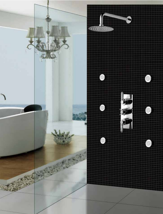 Mosaïque en grès sur filet pour salle de bain ou cuisine 30 cm x 30 cm - Black chalk