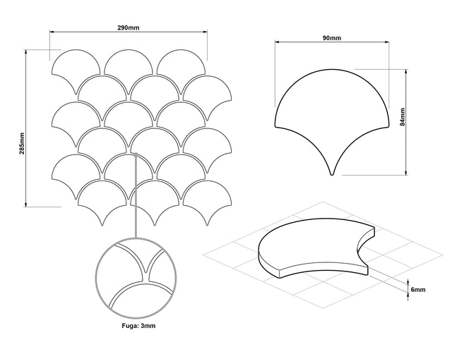 Ceramic mosaic on mesh for bathroom or kitchen 28.5 cm x 29.0 cm - Pink sunset