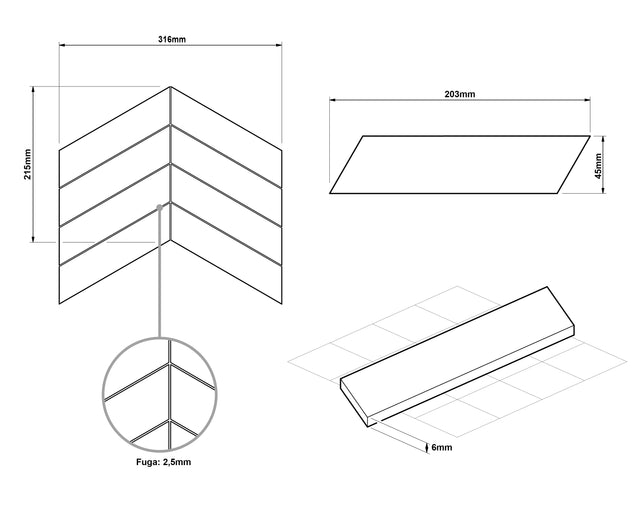 Ceramic mosaic on mesh for bathroom or kitchen 31.6 cm x 21.5 cm -Marble spruce