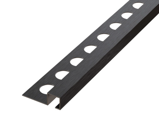 Perfil decorativo Qs angular rectificado en acero inoxidable negro satinado