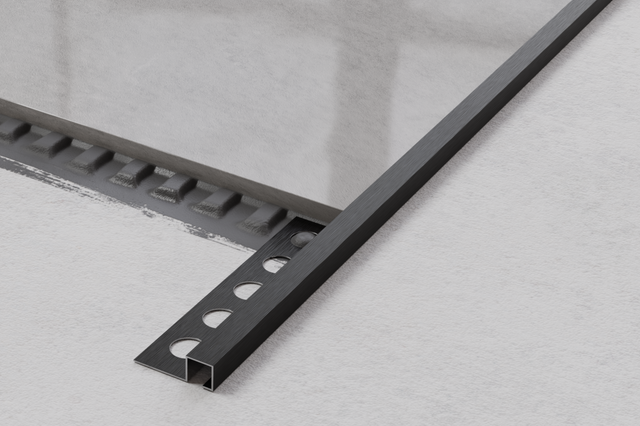 Profilé décoratif Qs d'angle rectifié en acier inoxydable noir satiné