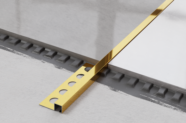 Profil décoratif d'angle QS rectifié en acier inoxydable doré brillant