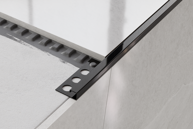 Perfil decorativo P angular de acero inoxidable negro brillante