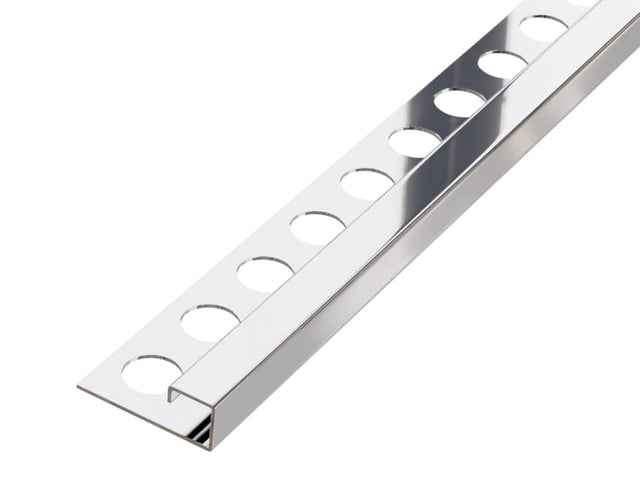 Profil décoratif d'angle en acier inoxydable argent brillant
