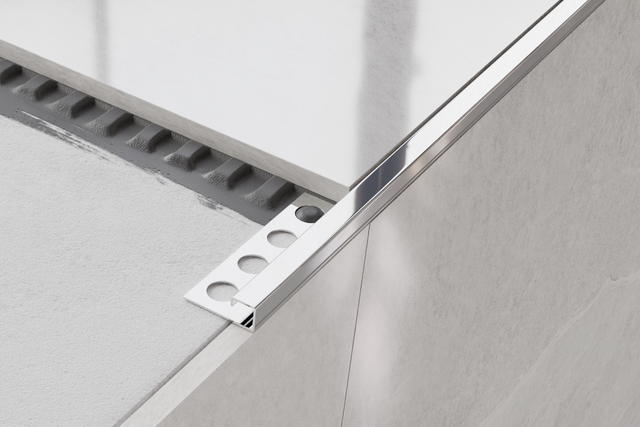 Profil décoratif d'angle en acier inoxydable argent brillant