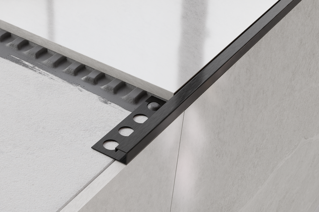 Profilé décoratif d'angle en acier inoxydable noir satiné