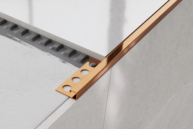 Profil décoratif d'angle en acier inoxydable cuivre brillant