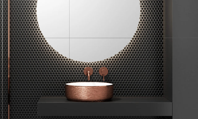 Mosaïque en céramique sur filet pour salle de bain ou cuisine 29,3 cm x 31,7 cm - Points noirs