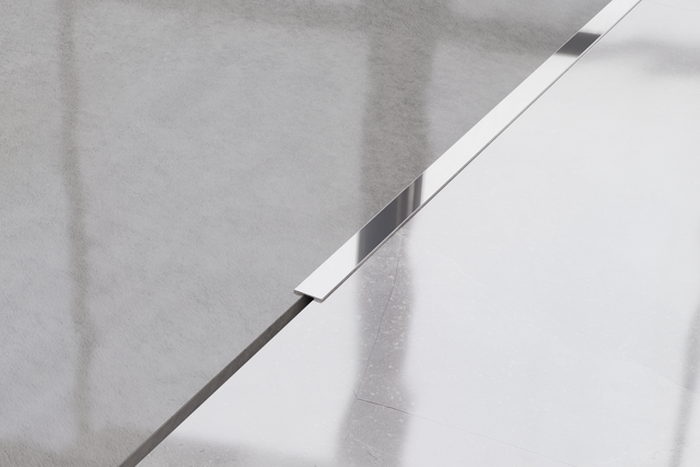 Bande I en acier inoxydable décorative pour murs argent brillant