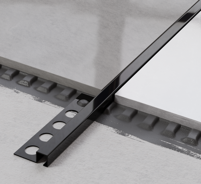 Profil décoratif en acier inoxydable noir brillant en forme de Q