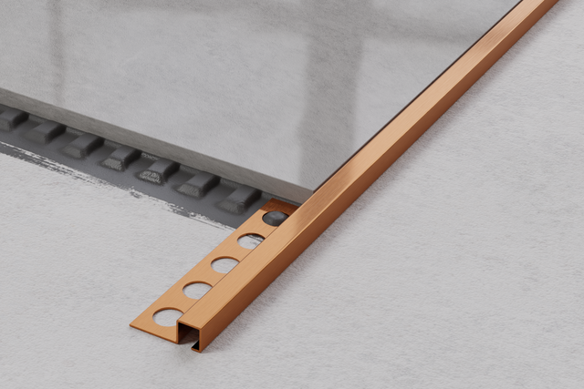 Profil décoratif en forme de Q en acier inoxydable cuivre satiné