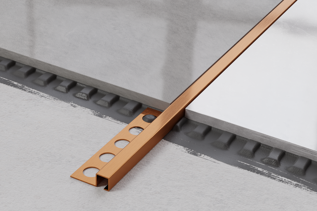 Profil décoratif en forme de Q en acier inoxydable cuivre satiné