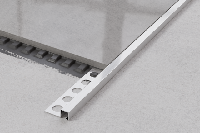 Profil décoratif en forme de Q en acier inoxydable argent satiné