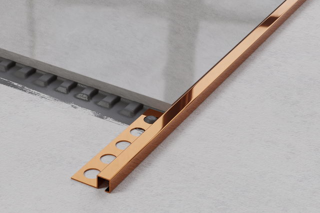 Profil décoratif en forme de Q en acier inoxydable cuivre brillant