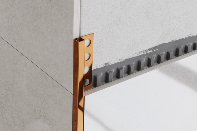 Profilo decorativo Q angolare in acciaio inossidabile rame lucido