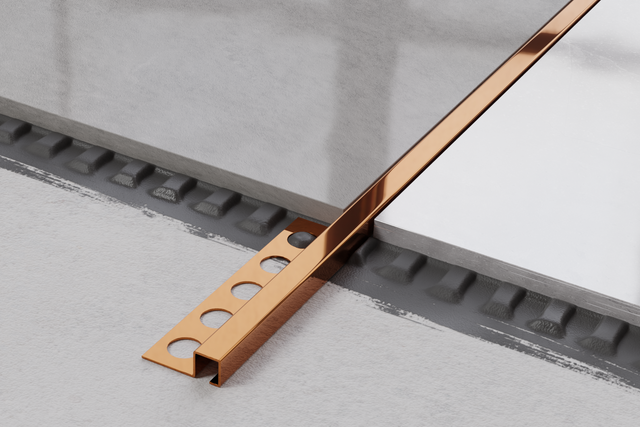 Profil décoratif en forme de Q en acier inoxydable cuivre brillant