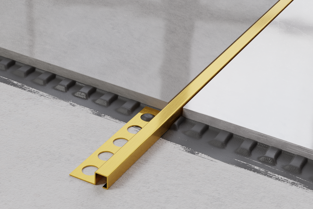 Profil décoratif en acier inoxydable doré satiné en forme de Q