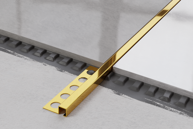 Profil décoratif en acier inoxydable doré brillant en forme de Q