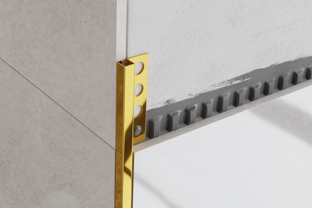 Profil décoratif en acier inoxydable doré brillant en forme de Q