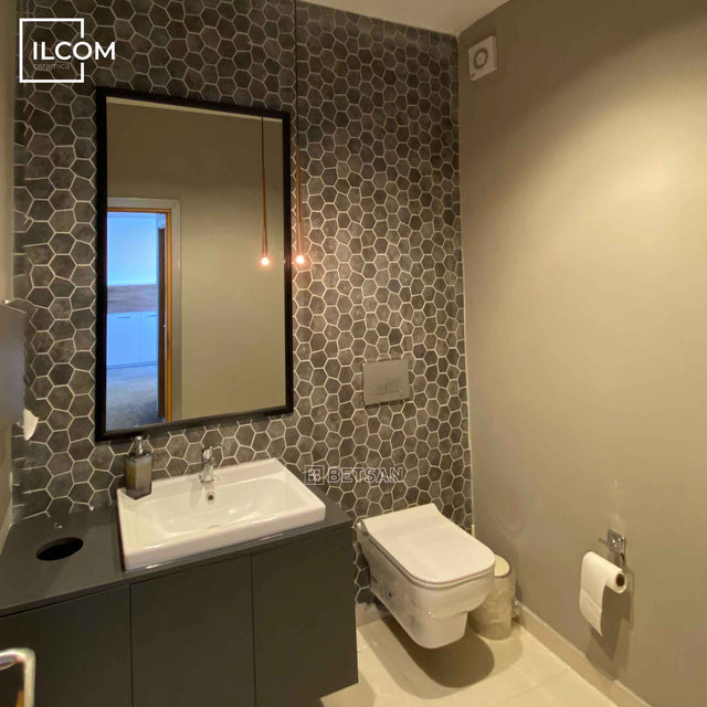 Mosaico de vidrio prensado en malla para baño y cocina 41 cm x 26 cm - Hexa air slat