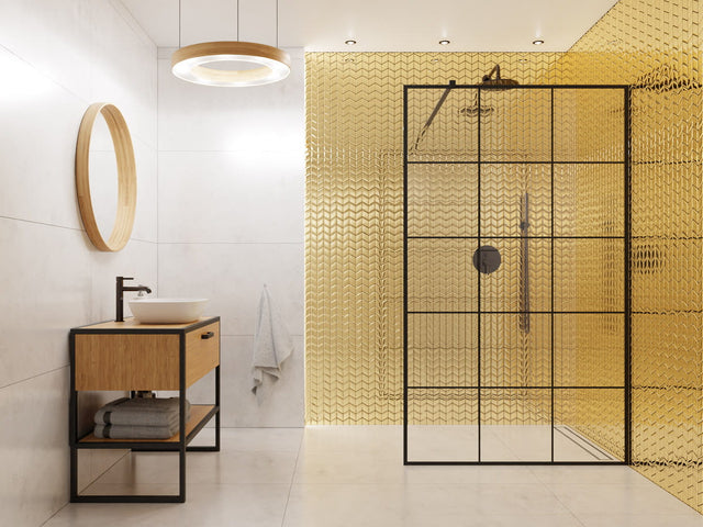 Mosaïque en verre sur filet pour salle de bain ou cuisine 26,5 cm x 30,5 cm - Loki